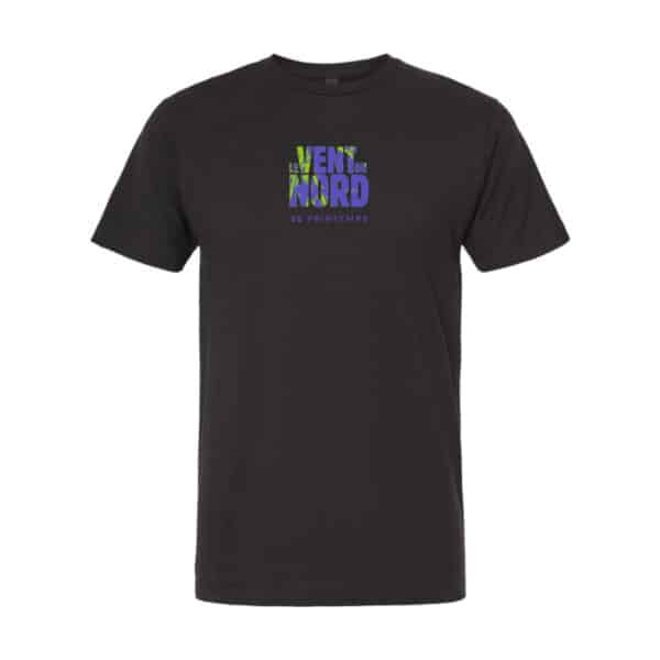 A T-Shirt Men - Vent du Nord / 20 PRINTEMPS with the words "Le Vent du Nord" next to "Mord" on it.